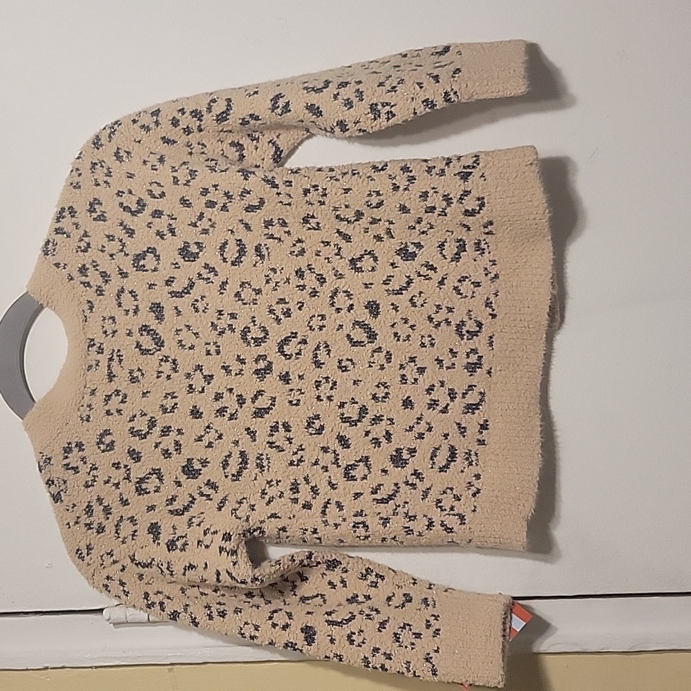 Cat & Jack Kid's Animal/PR6GY7  Cream Leopard Open Front Sweater Size XS - Picture 13 of 16
